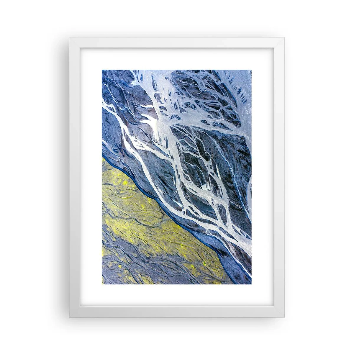 Affiche dans un cadre blanc - Poster - Peintures rupestres de la nature - 30x40 cm