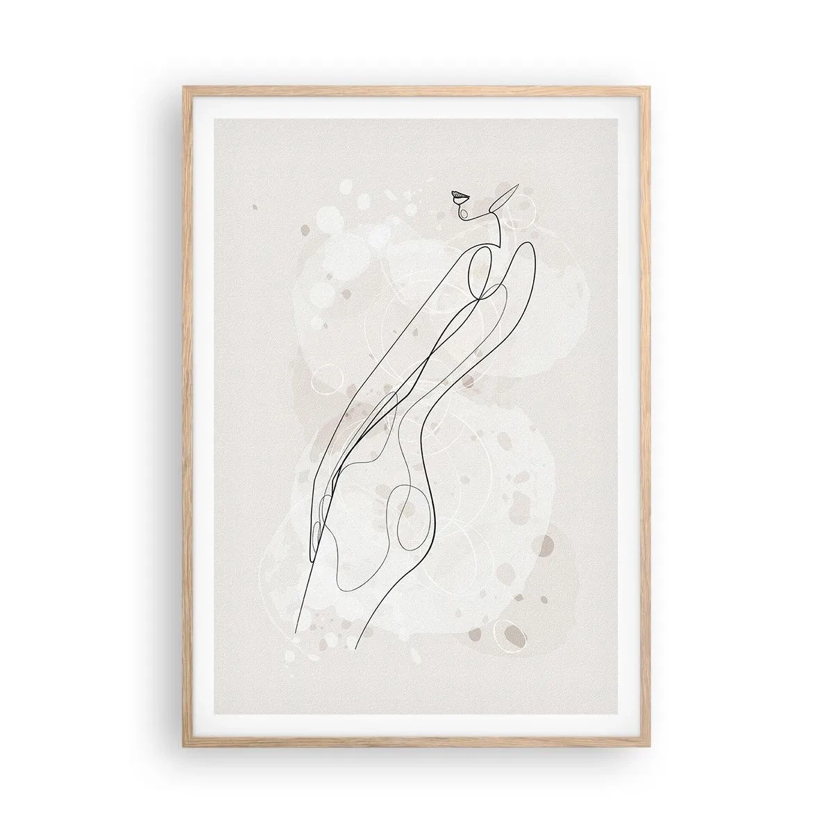 Affiche dans un chêne clair - Poster - Trompe l'oeil - 70x100 cm