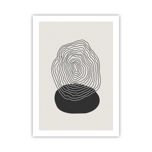 Affiche - Poster - Lignes noires créant une forme abstraite sur un fond clair - 50x70cm - Durabilité et oscillation - Décoration murale moderne pour le salon et la chambre ARTTOR