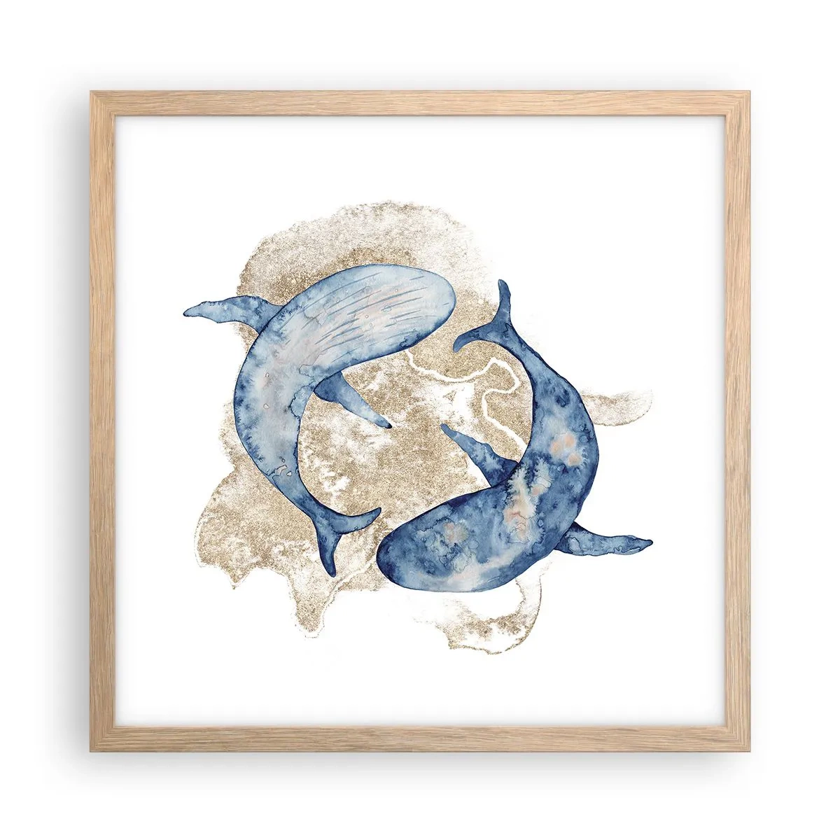 Affiche dans un chêne clair - Poster - Amis ou amoureux? - 40x40 cm