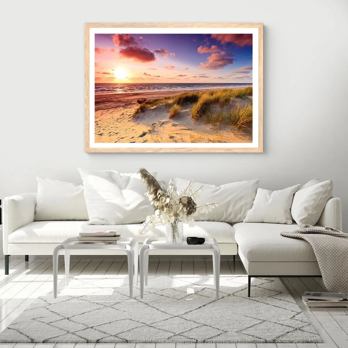 Affiche dans un chêne clair - Poster - L'air sent déjà l'été - 100x70 cm