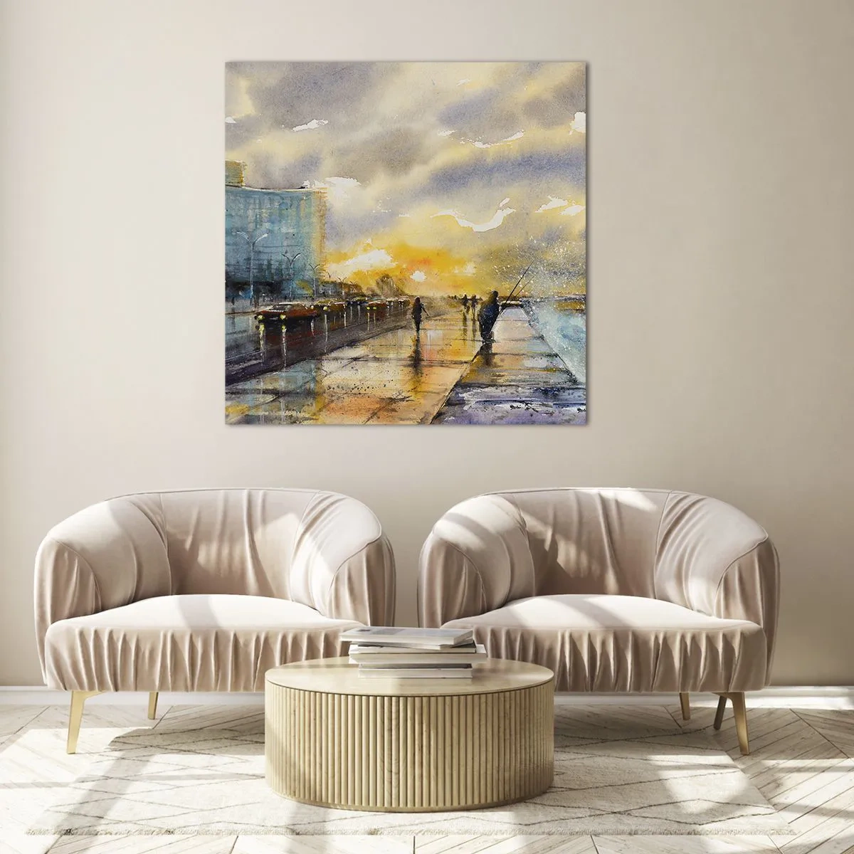 Impression sur verre - Image sur verre - La vie sur le rivage - 40x40 cm