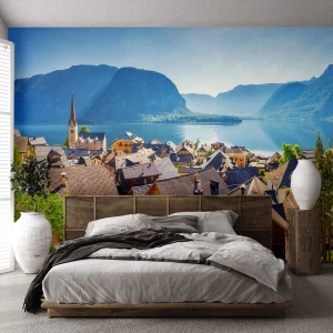Papier Peint Autocollant Deluxe Sticker - ça ne pourrait pas être plus pittoresque - Paysage, Ville, L'Autriche - 100x70 cm