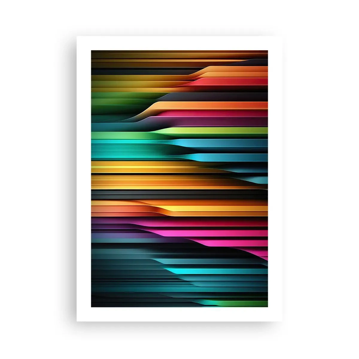 Affiche - Poster - Rayures colorées dans un style futuriste - 50x70cm - Un organe de lumière - Décoration murale moderne pour le salon et la chambre ARTTOR