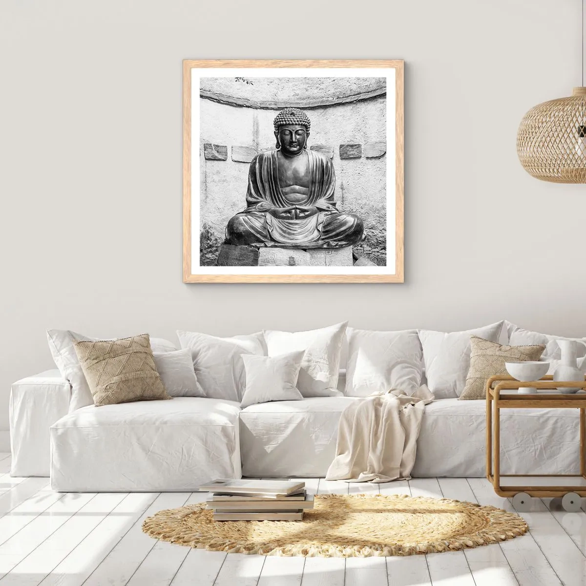 Affiche dans un chêne clair - Poster - A la source de la paix - 30x30 cm