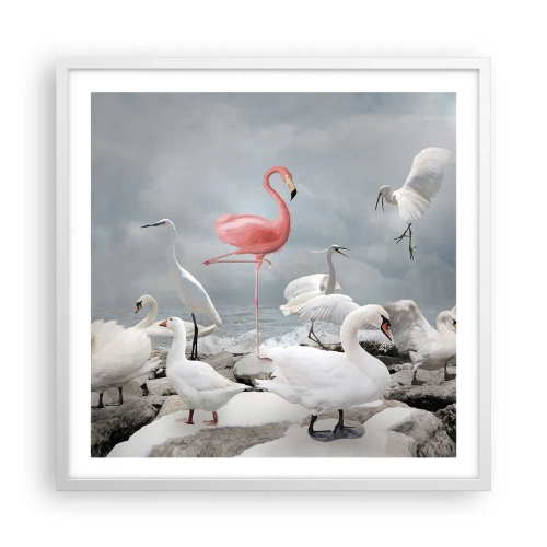 Affiche dans un cadre blanc - Poster - Comment suis-je arrivé là? - 60x60 cm