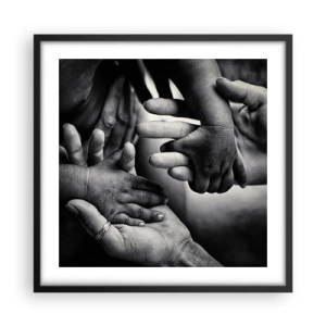Affiche dans un cadre noir - Poster - Être humain - 50x50 cm