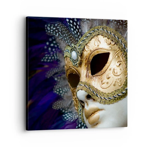 Impression sur toile - Image sur toile - Portrait vénitien en or - 30x30 cm