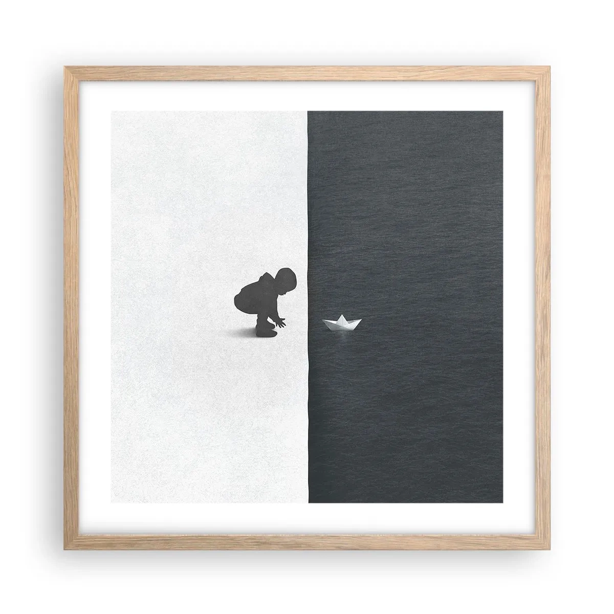 Affiche dans un chêne clair - Poster - Grande expédition - 50x50 cm