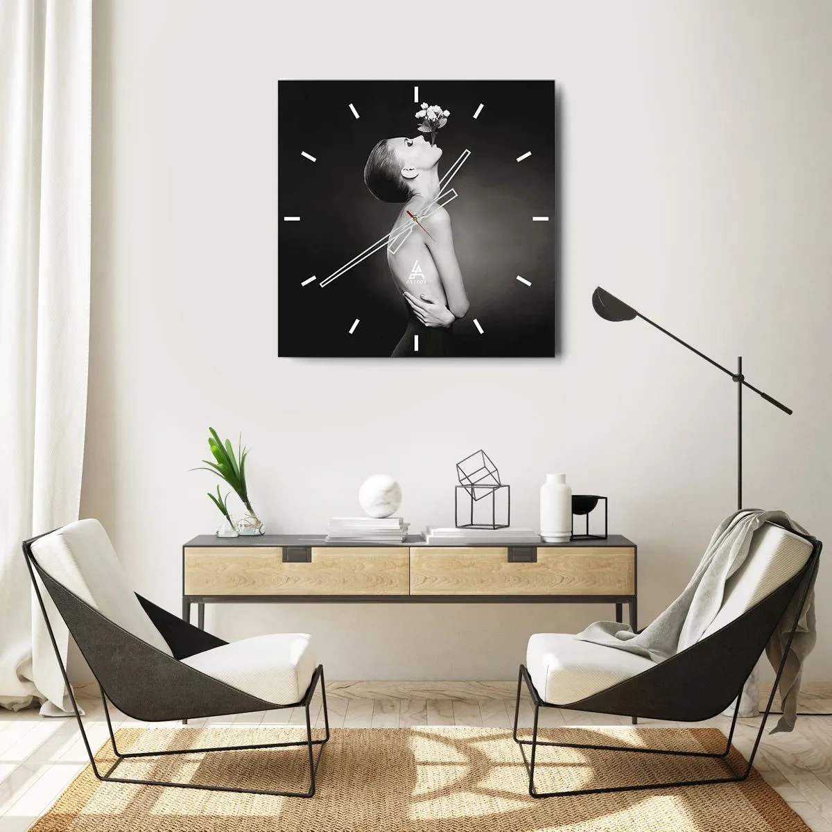 Horloge murale - Pendule murale - Elégance excentrique - 40x40 cm