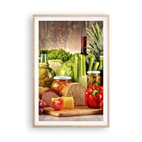 Affiche dans un chêne clair - Poster - Fumé, cuit au four et mariné - 61x91 cm