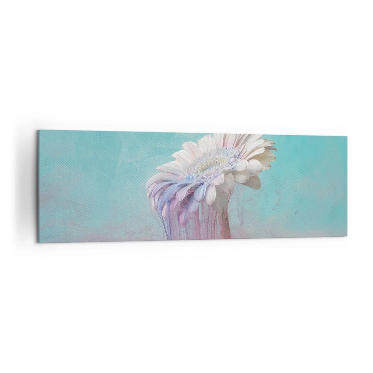 Impression sur toile - Image sur toile - Gerbera pastel avec effet flou - 160x50cm - Le monde souterrain des fleurs - Décoration murale moderne pour le salon et la chambre ARTTOR