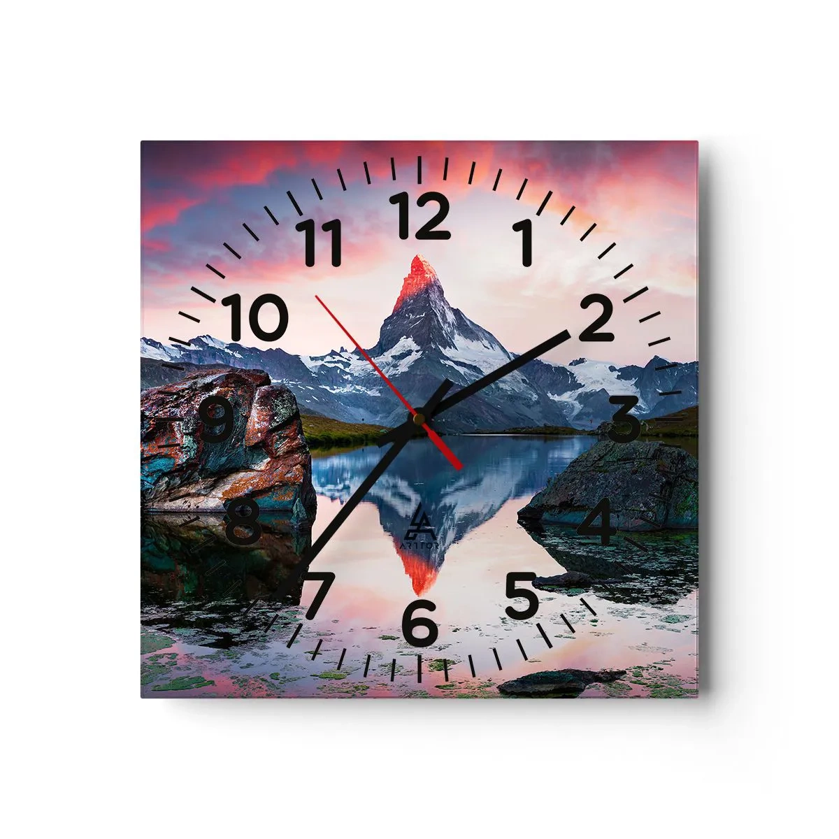 Horloge murale - Pendule murale - Le coeur des montagnes est chaud - 40x40 cm