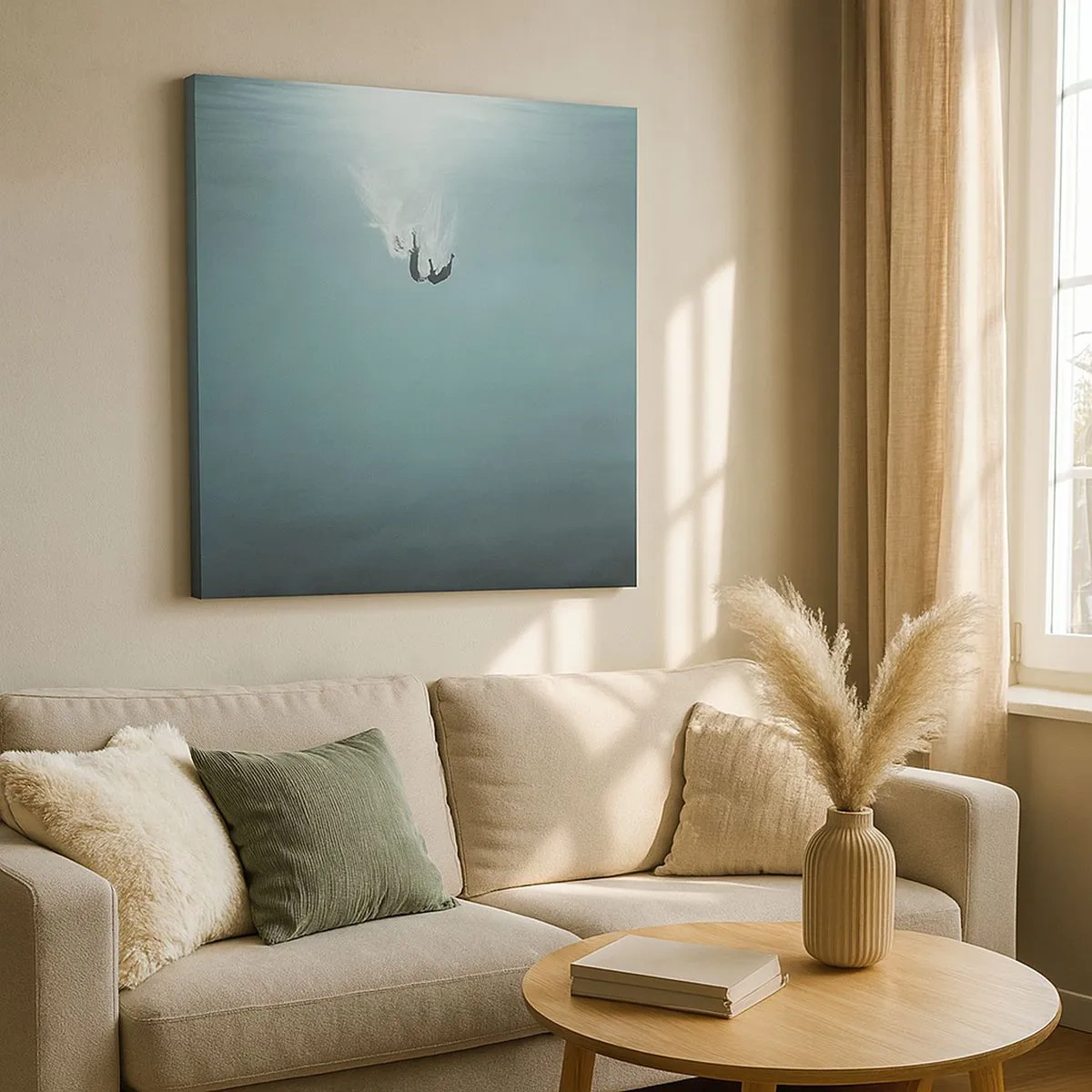 Impression sur toile - Image sur toile - Dans les bras de l'océan - 30x30 cm