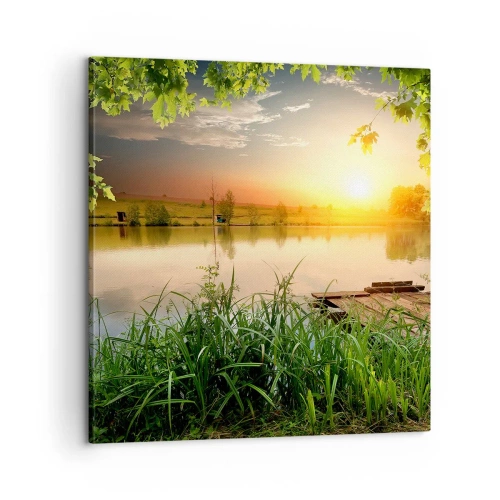 Impression sur toile - Image sur toile - Paysage dans un cadre verdoyant - 60x60 cm
