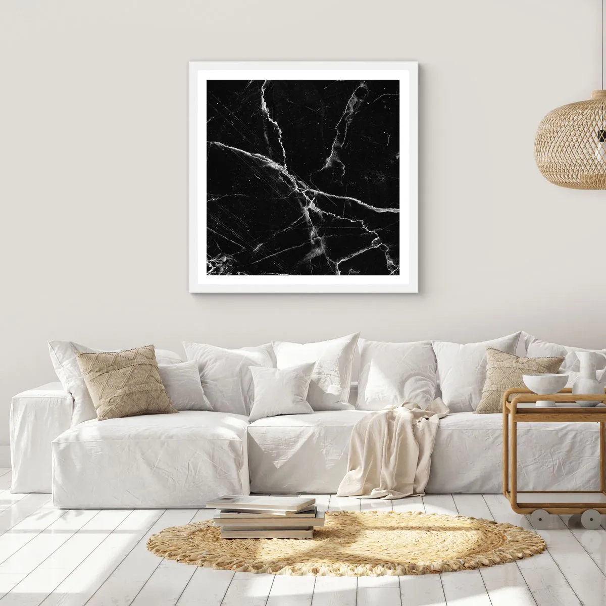 Affiche dans un cadre blanc - Poster - La vie secrète de la pierre - 60x60 cm