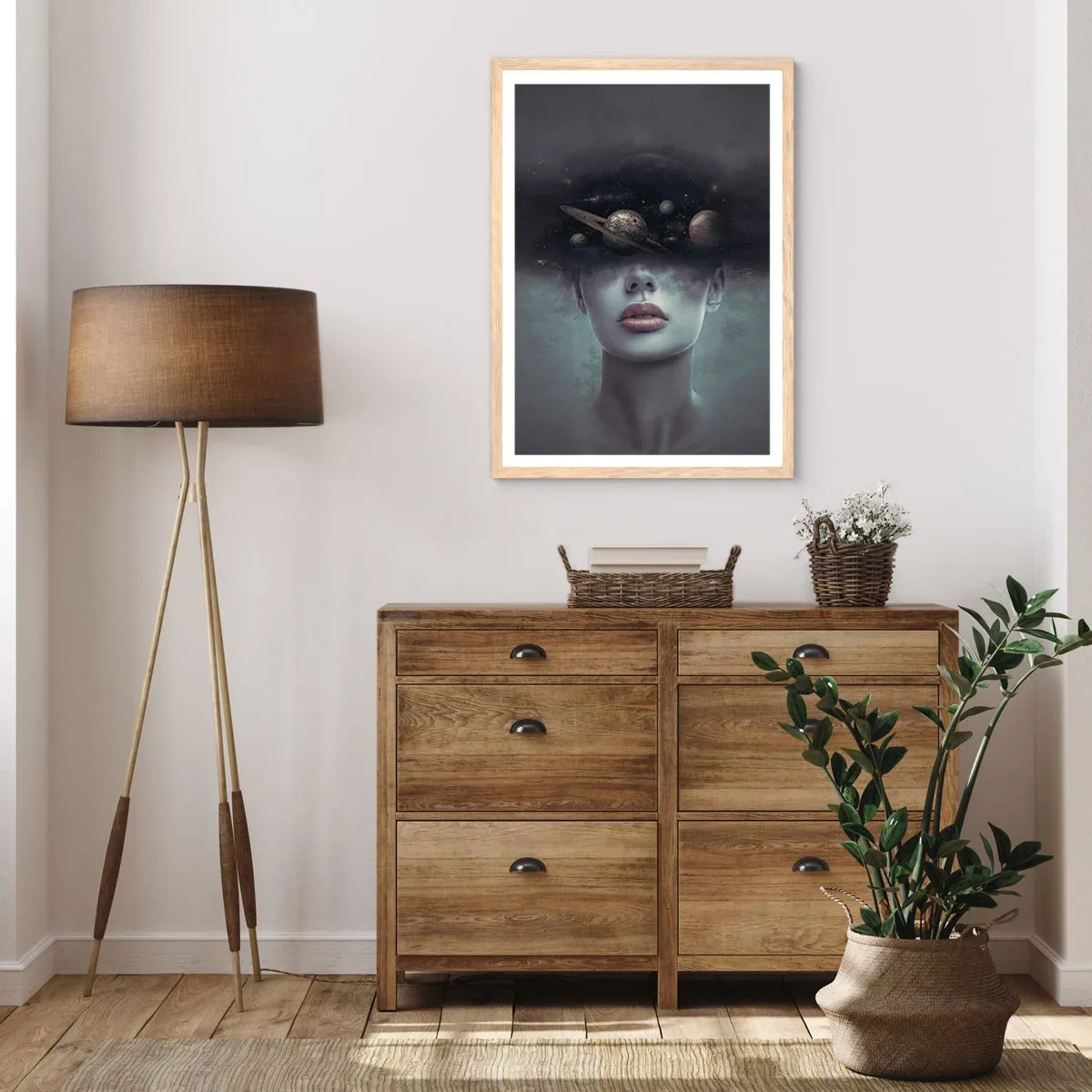 Affiche dans un chêne clair - Poster - Et les planètes deviennent folles... - 70x100 cm