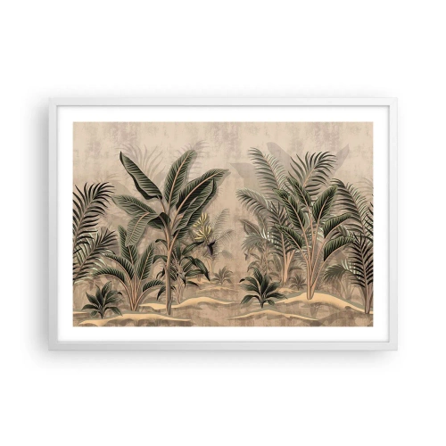 Affiche dans un cadre blanc - Poster - Une gravure de style colonial - 70x50 cm