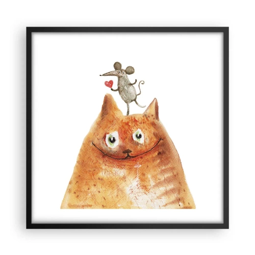 Affiche dans un cadre noir - Poster - Amour paradoxal - 50x50 cm
