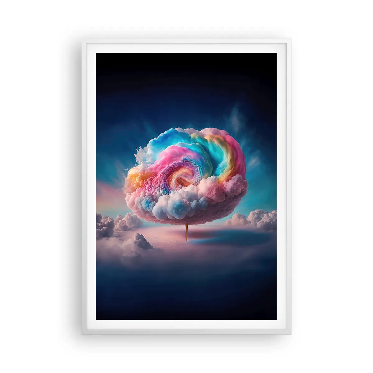 Affiche dans un cadre blanc - Poster - Le rêve d'un parc d'attractions - 70x100 cm