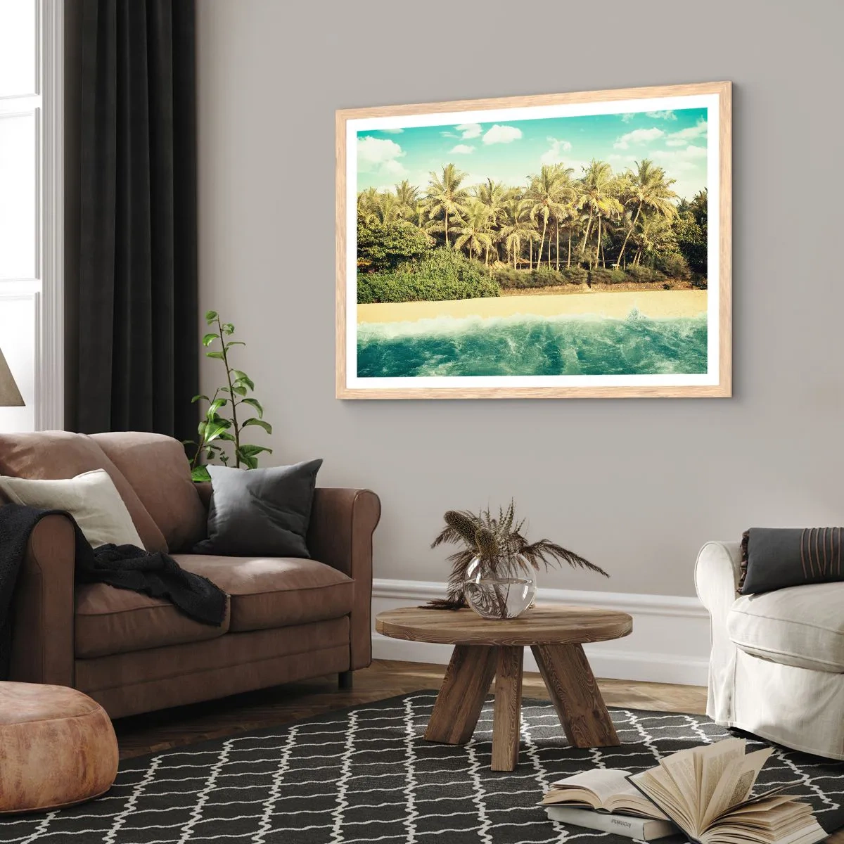 Affiche dans un chêne clair - Poster - Peut-être ici? - 50x40 cm