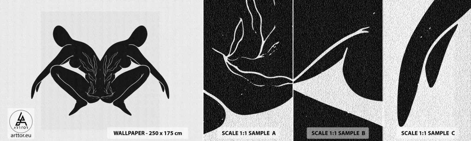 Échantillon de Papier Peint Autocollant Deluxe Sticker - Une âme commune - Personnes, Minimaliste, Jumeaux - 100x30 cm