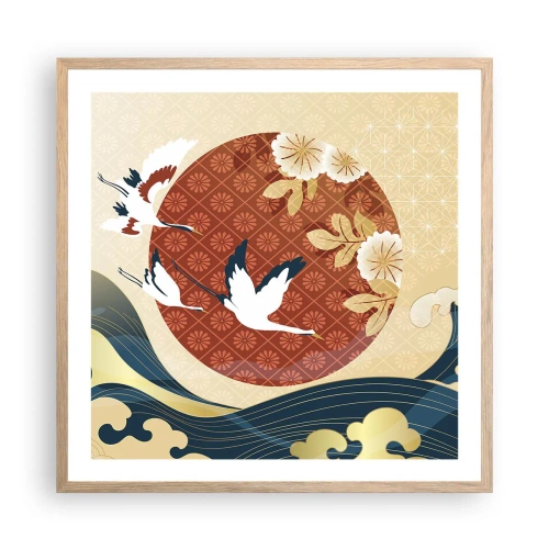 Affiche dans un chêne clair - Poster - Conte japonnais - 60x60 cm