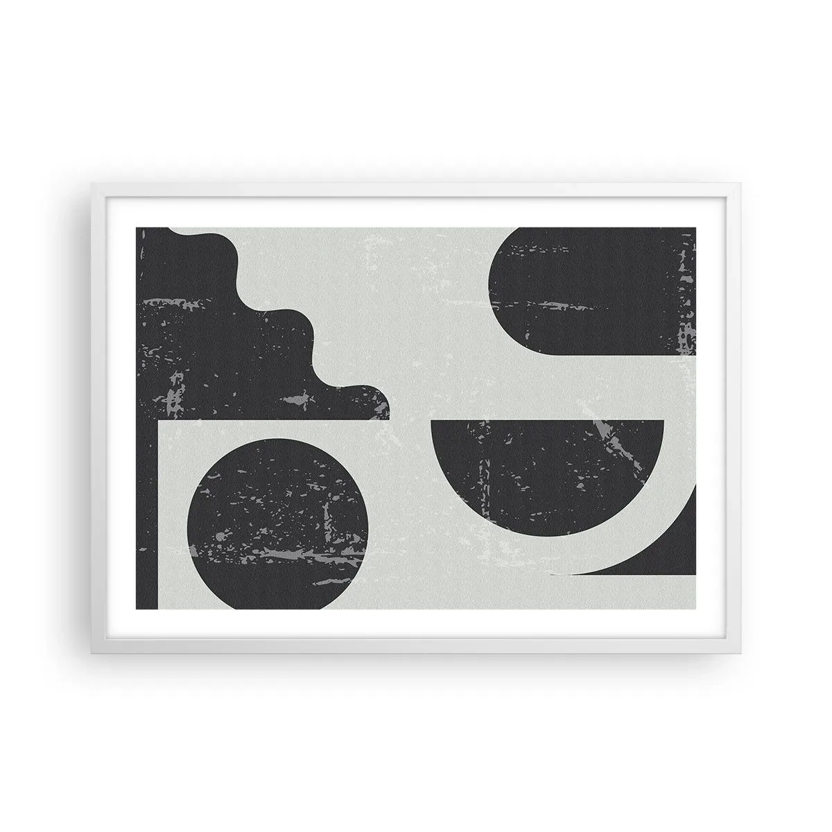 Affiche dans un cadre blanc - Poster - Composition dessus et dessous - 70x50 cm