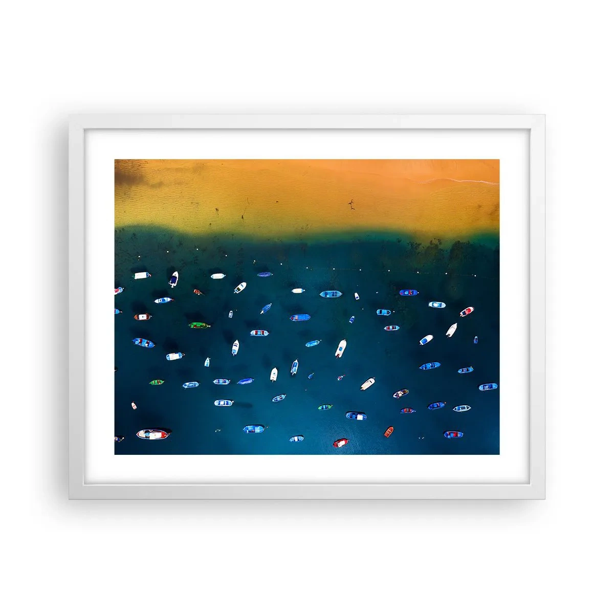 Affiche dans un cadre blanc - Poster - Jeu de vacances - 50x40 cm