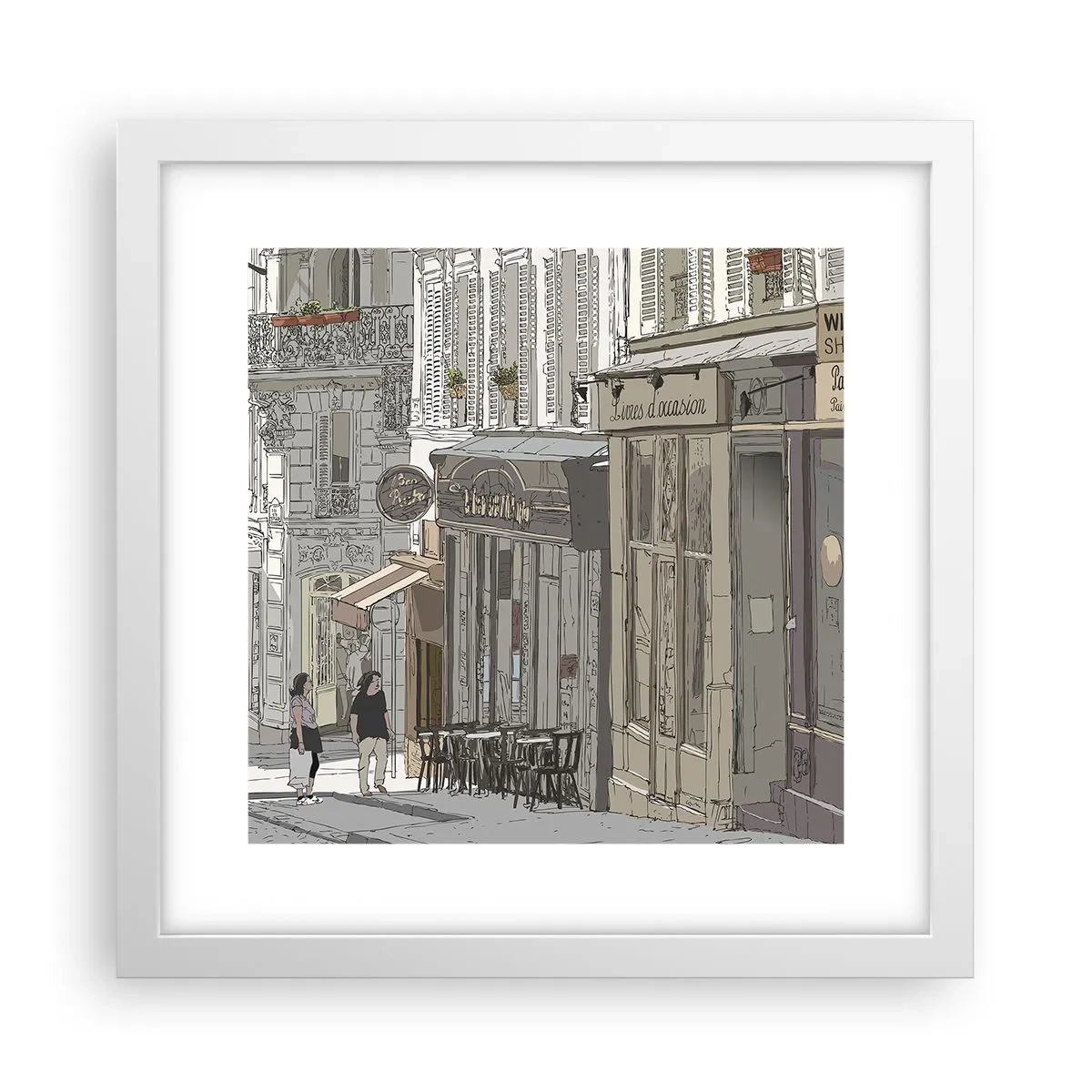 Affiche dans un cadre blanc - Poster - Joie de la ville - 30x30 cm