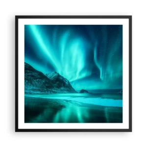 Affiche dans un cadre noir - Poster - Merveilles du Nord - 60x60 cm