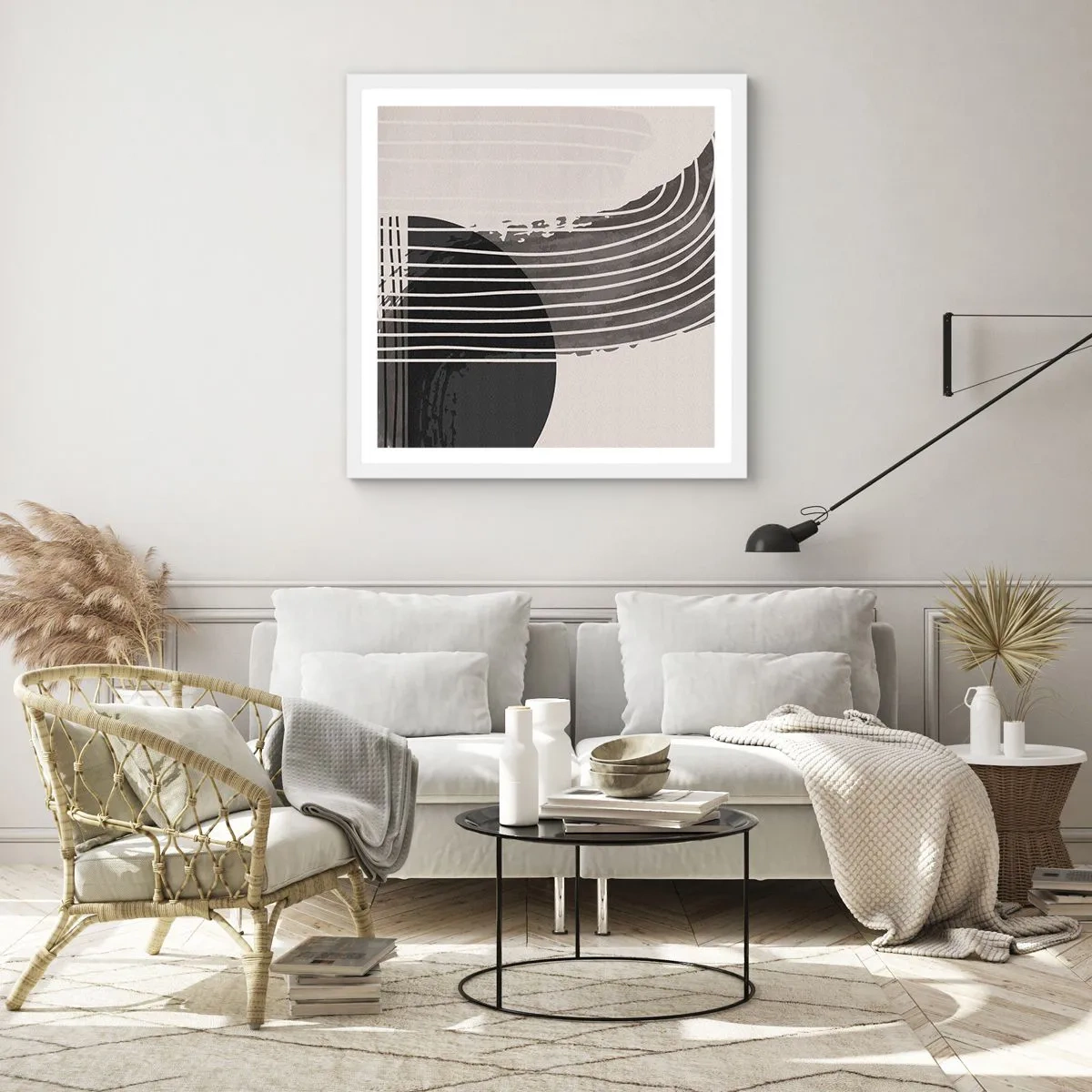 Affiche dans un cadre blanc - Poster - Aller et retour - 60x60 cm