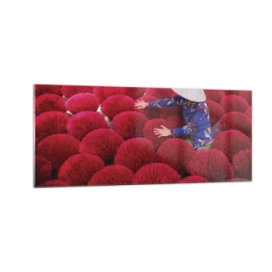 Impression sur verre - Image sur verre - Dans un champ de riz - 100x40 cm