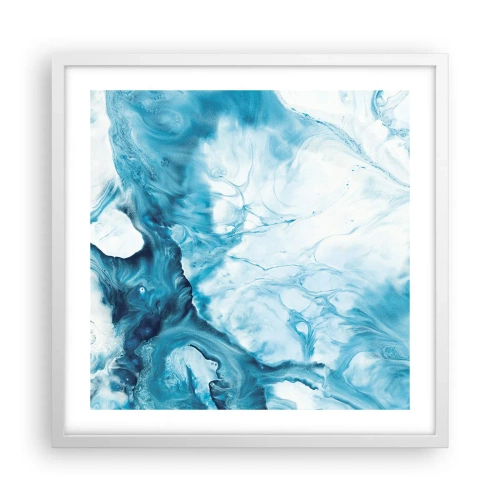 Affiche dans un cadre blanc - Poster - Concert de bleu - 50x50 cm