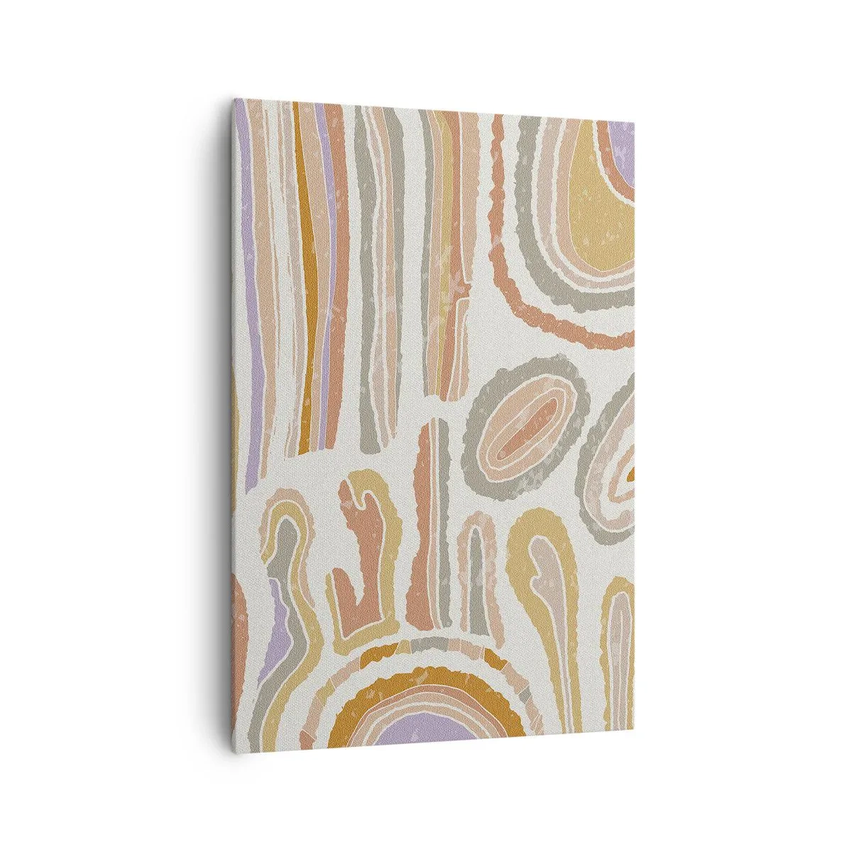 Impression sur toile - Image sur toile - Coupes transversales colorées de formes abstraites - 70x100cm - Coupes transversales colorées - Décoration murale moderne pour le salon et la chambre ARTTOR