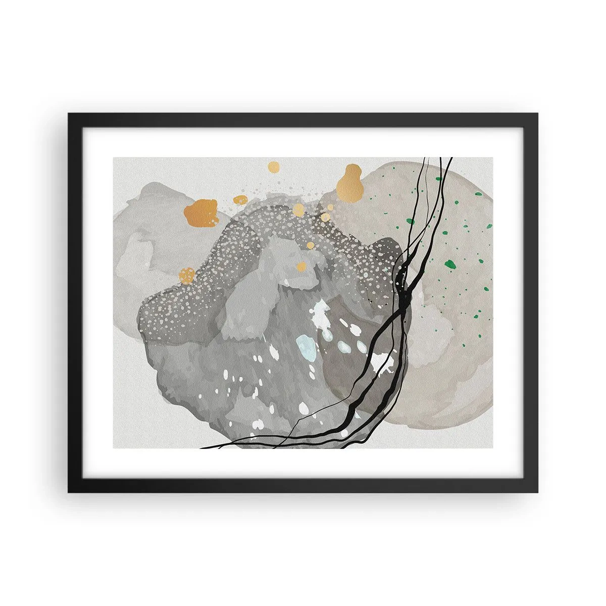 Affiche dans un cadre noir - Poster - Composition organique - 50x40 cm