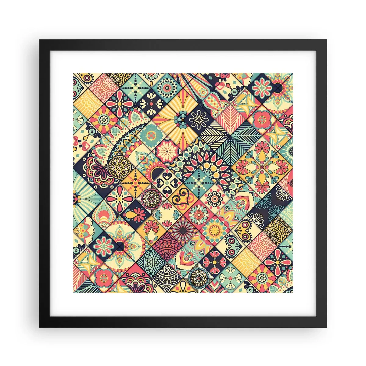 Affiche dans un cadre noir - Poster - Ambiance marocaine - 40x40 cm