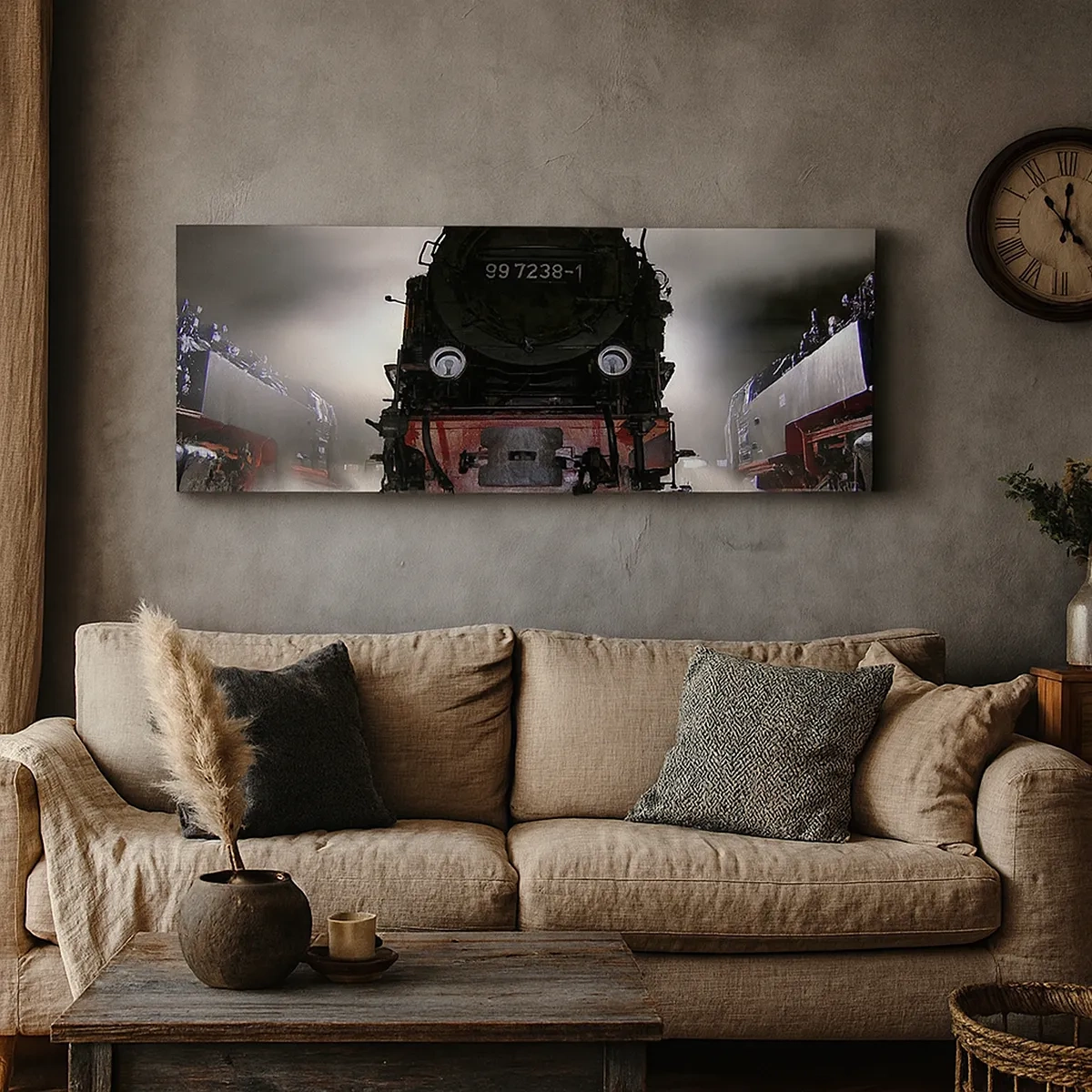 Impression sur toile - Image sur toile - Il se lève et siffle, halète et souffle - 30x30 cm