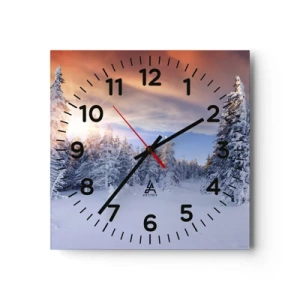 Horloge murale - Pendule murale - Un spectacle enneigé de la nature - 30x30 cm