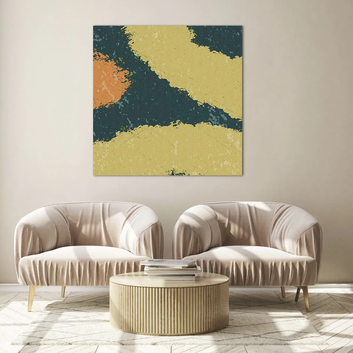Impression sur verre - Image sur verre - Abstraction – mouvement lent - 30x30 cm