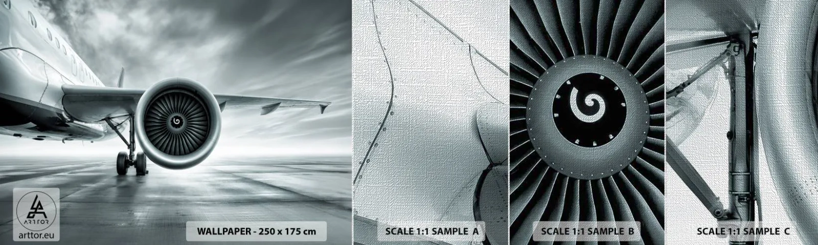 Échantillon de Papier Peint Premium Canvas - Sent la force! - Avion, Voyage, Entreprise - 100x30 cm