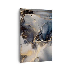 Impression sur toile - Image sur toile - Abstrait or et gris sur toile - 80x120cm - La vie de la pierre - Décoration murale moderne pour le salon et la chambre ARTTOR