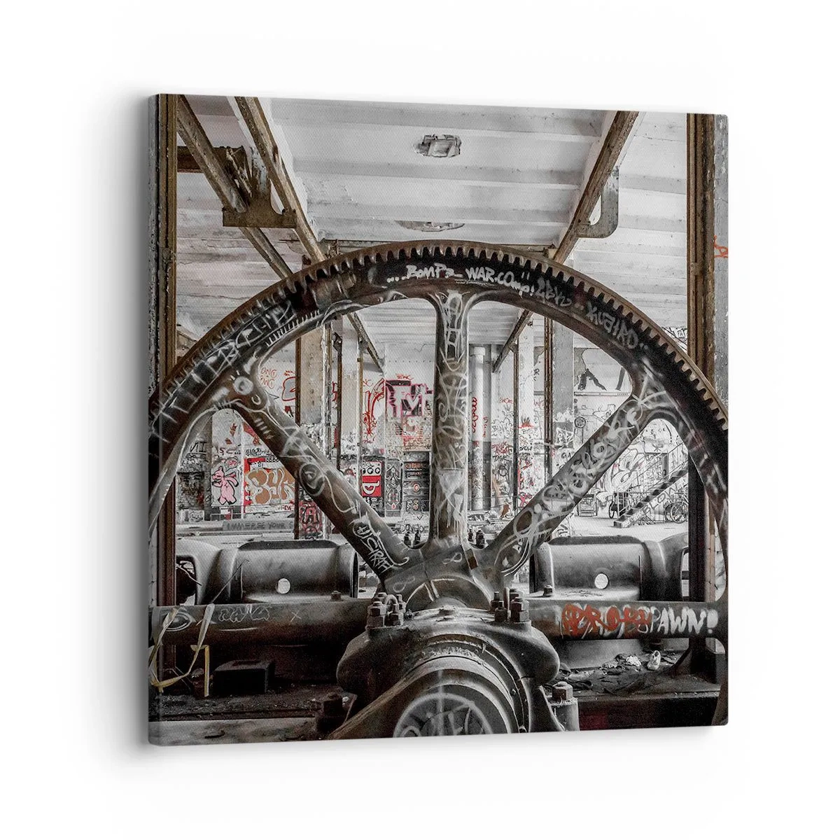 Impression sur toile - Image sur toile - Vie secrète d'une usine - 30x30 cm
