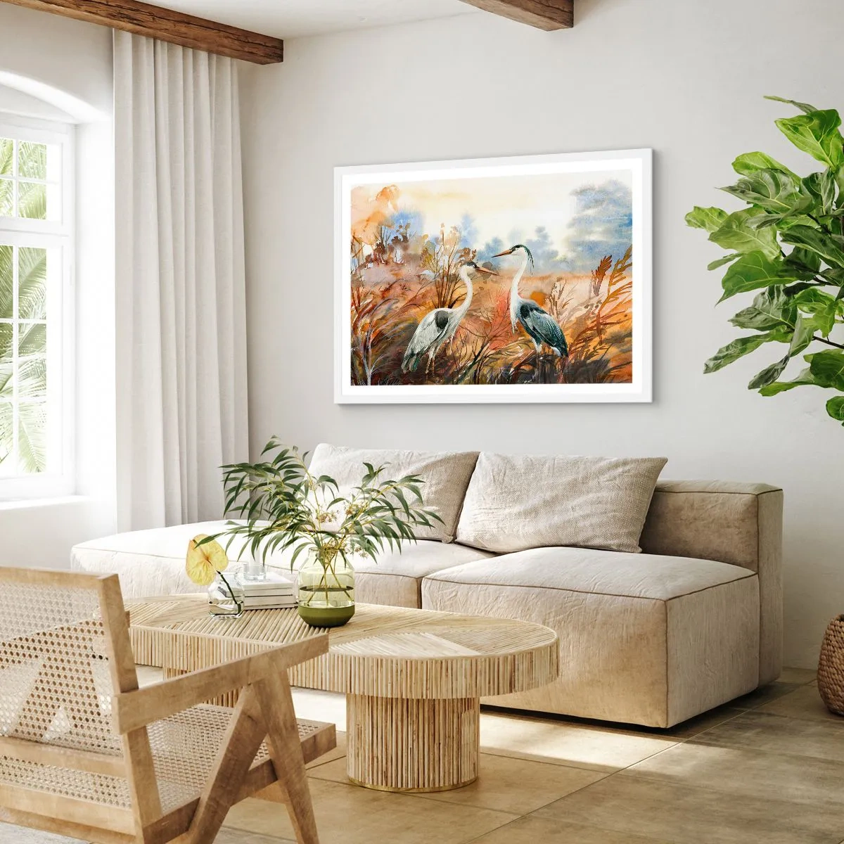 Affiche dans un cadre blanc - Poster - Jusqu'où en automne ? - 100x70 cm