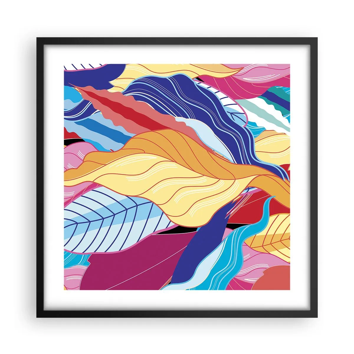 Affiche dans un cadre noir - Poster - Un désordre coloré - 50x50 cm