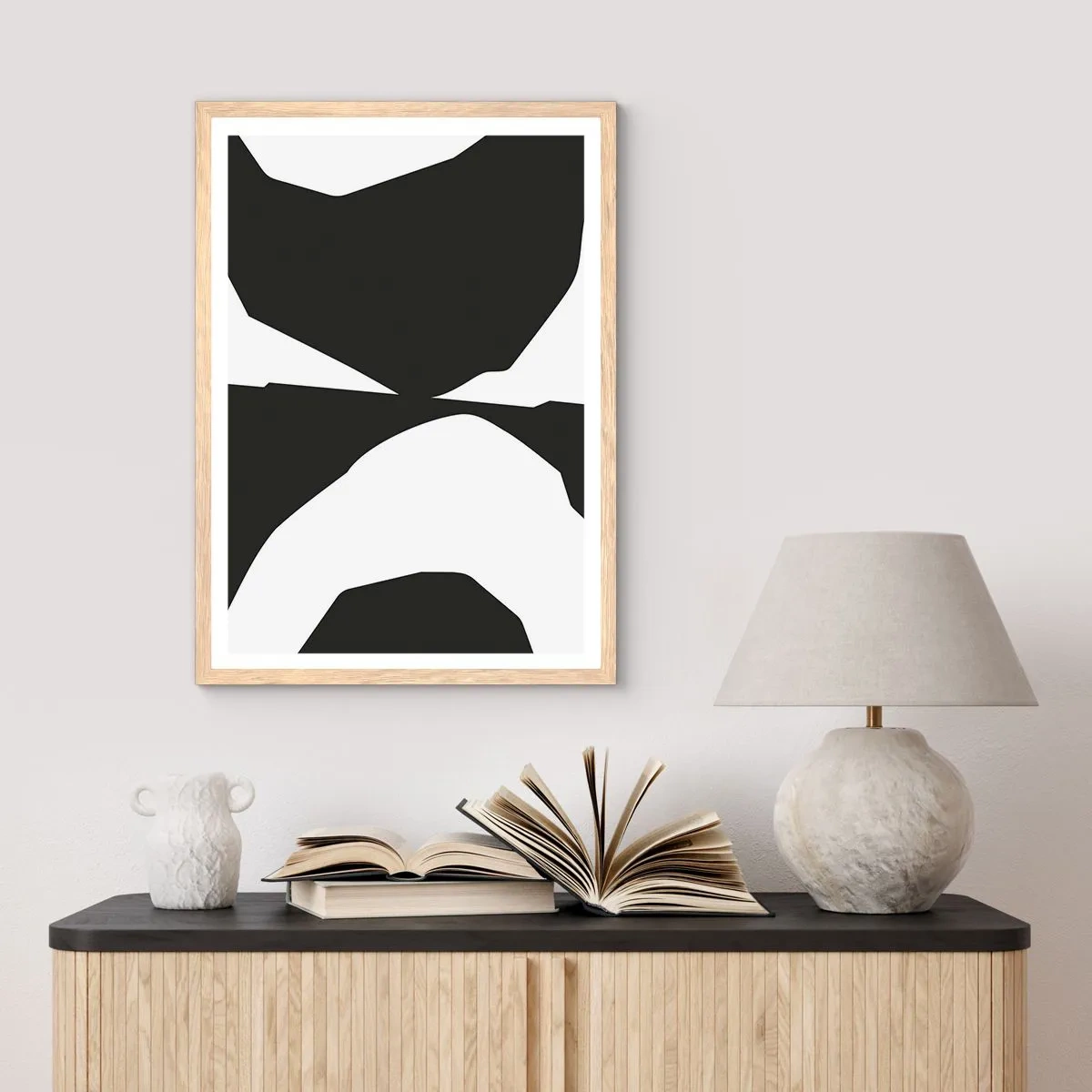 Affiche dans un chêne clair - Poster - Positif négatif - 40x50 cm