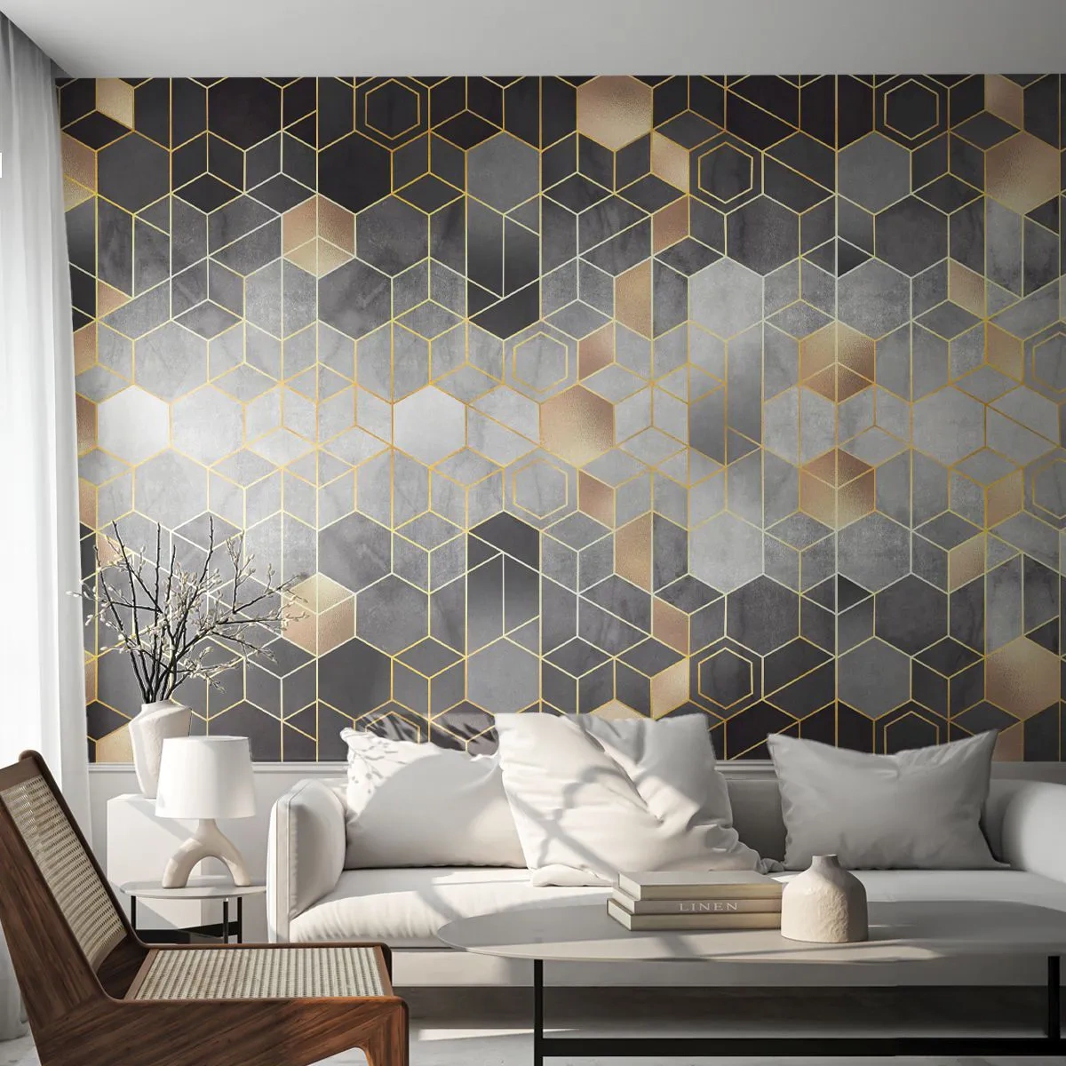 Papier Peint Photo Standard Eco - Composition de diamants - Abstraction, Morceau, Graphique - 350x256 cm