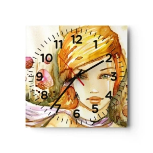 Horloge murale - Pendule murale - Un regard émeraude qui calme la colère - 40x40 cm