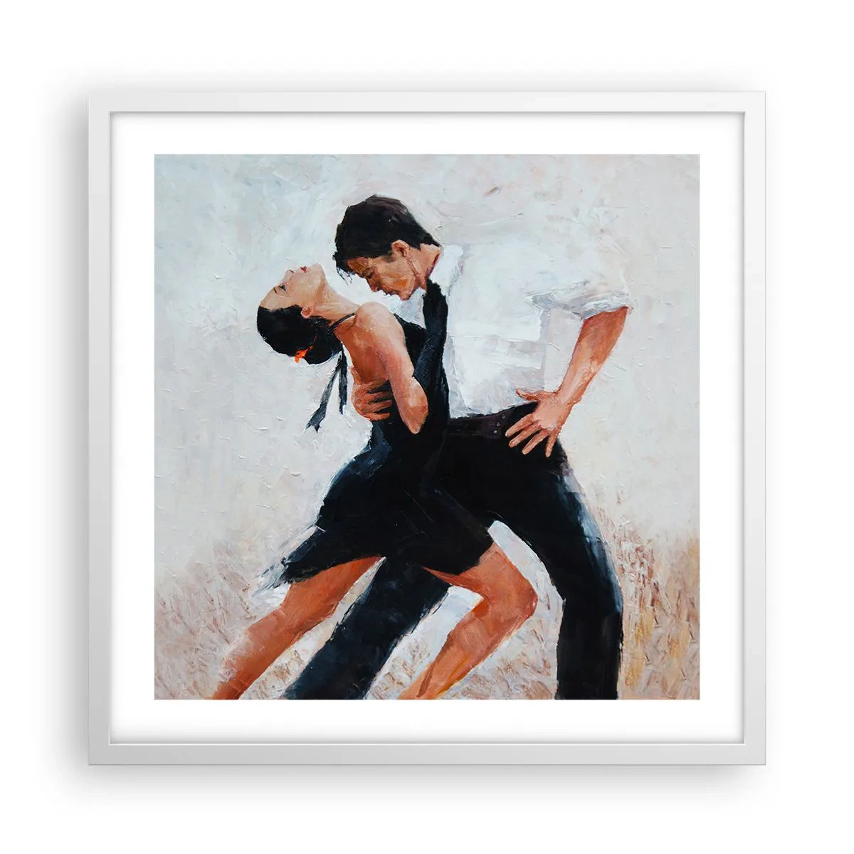 Affiche dans un cadre blanc - Poster - Tango de mes rêves et pensées - 50x50 cm