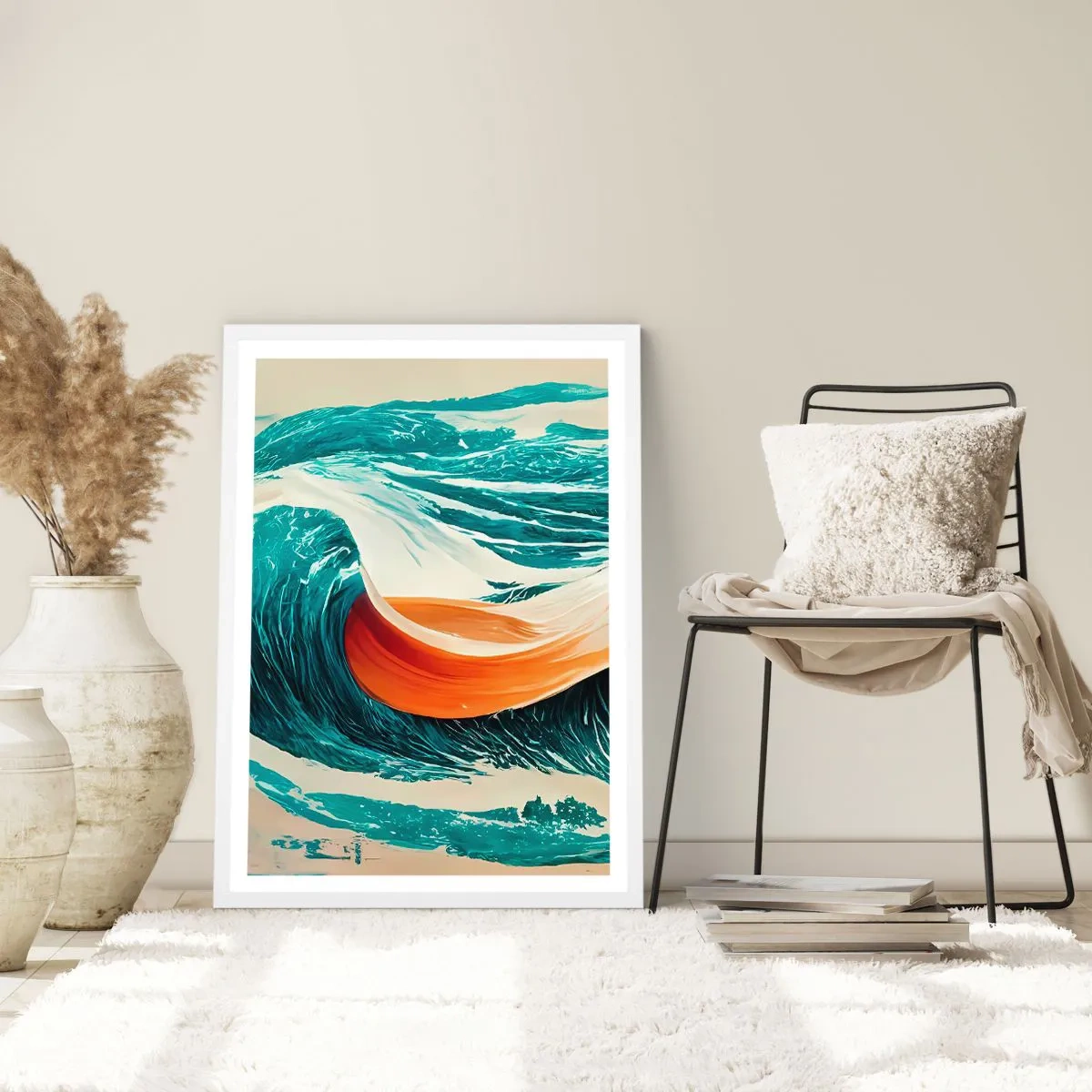 Affiche dans un cadre blanc - Poster - Le rêve d'un surfeur - 70x100 cm